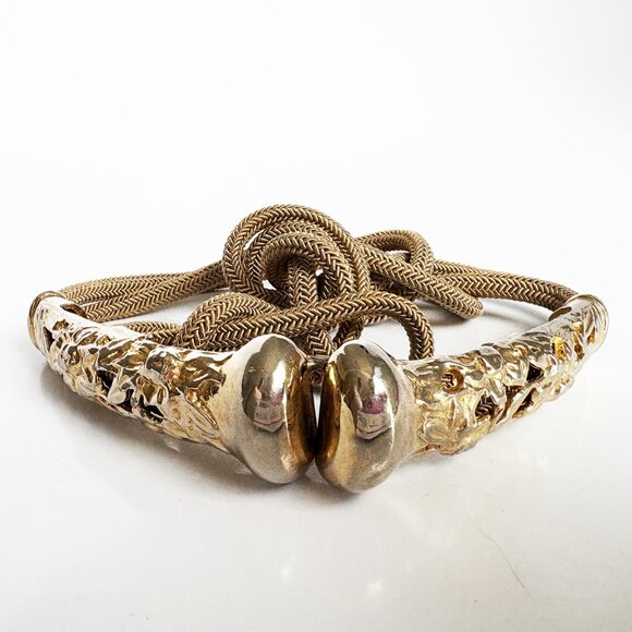 Morris Moskowitz Belt Floral Art Nouveau Metal Buckle Rare Retro Vintage - Picture 5 of 10